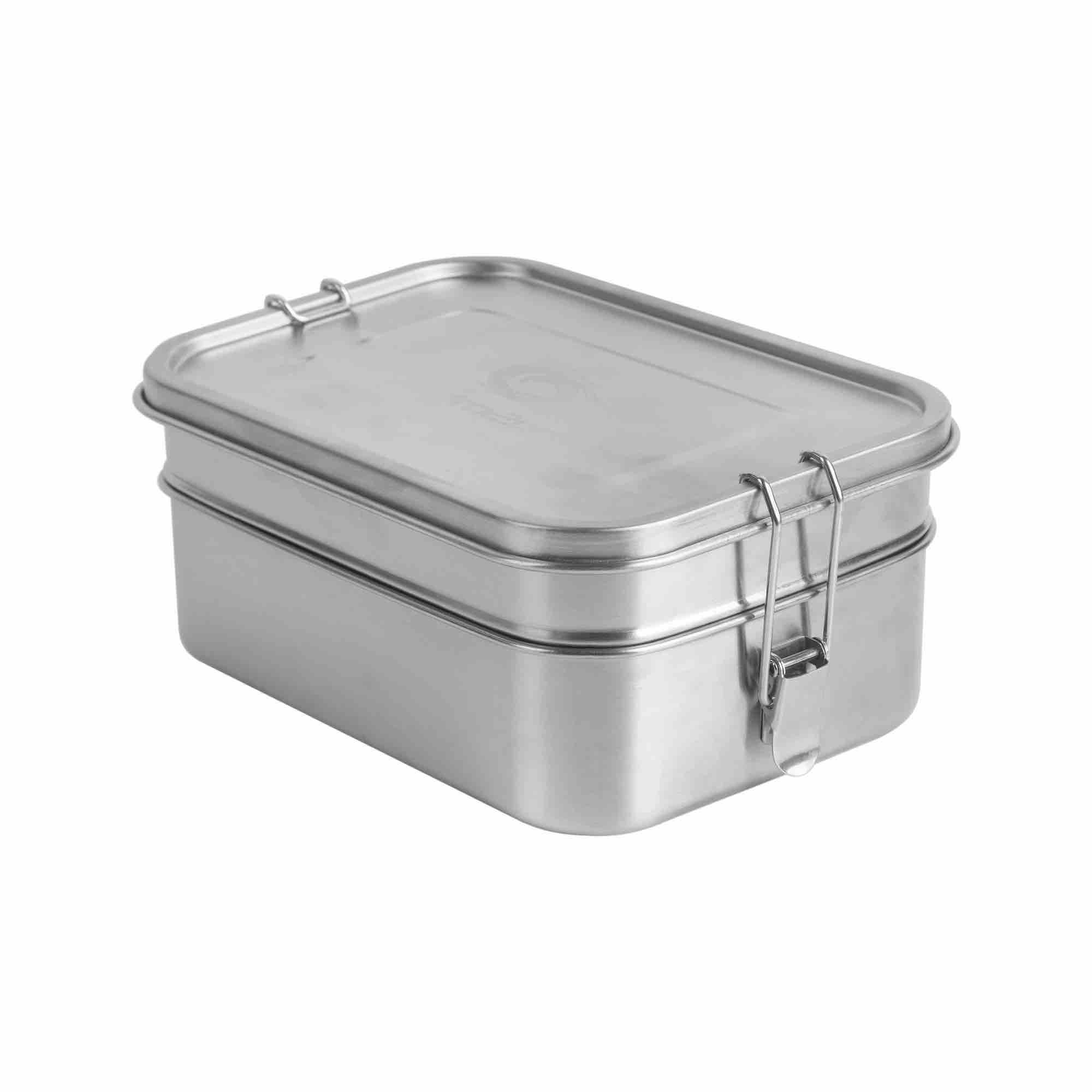 Vesperbox Edelstahl 3 x Lunchbox Brotdose Brotzeit Aufbewahrung Frühstücksdose 
