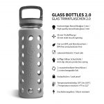 glas trinkflasche schutzhülle grau